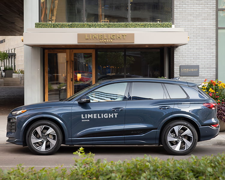 Audi in front of limelight denver entrance