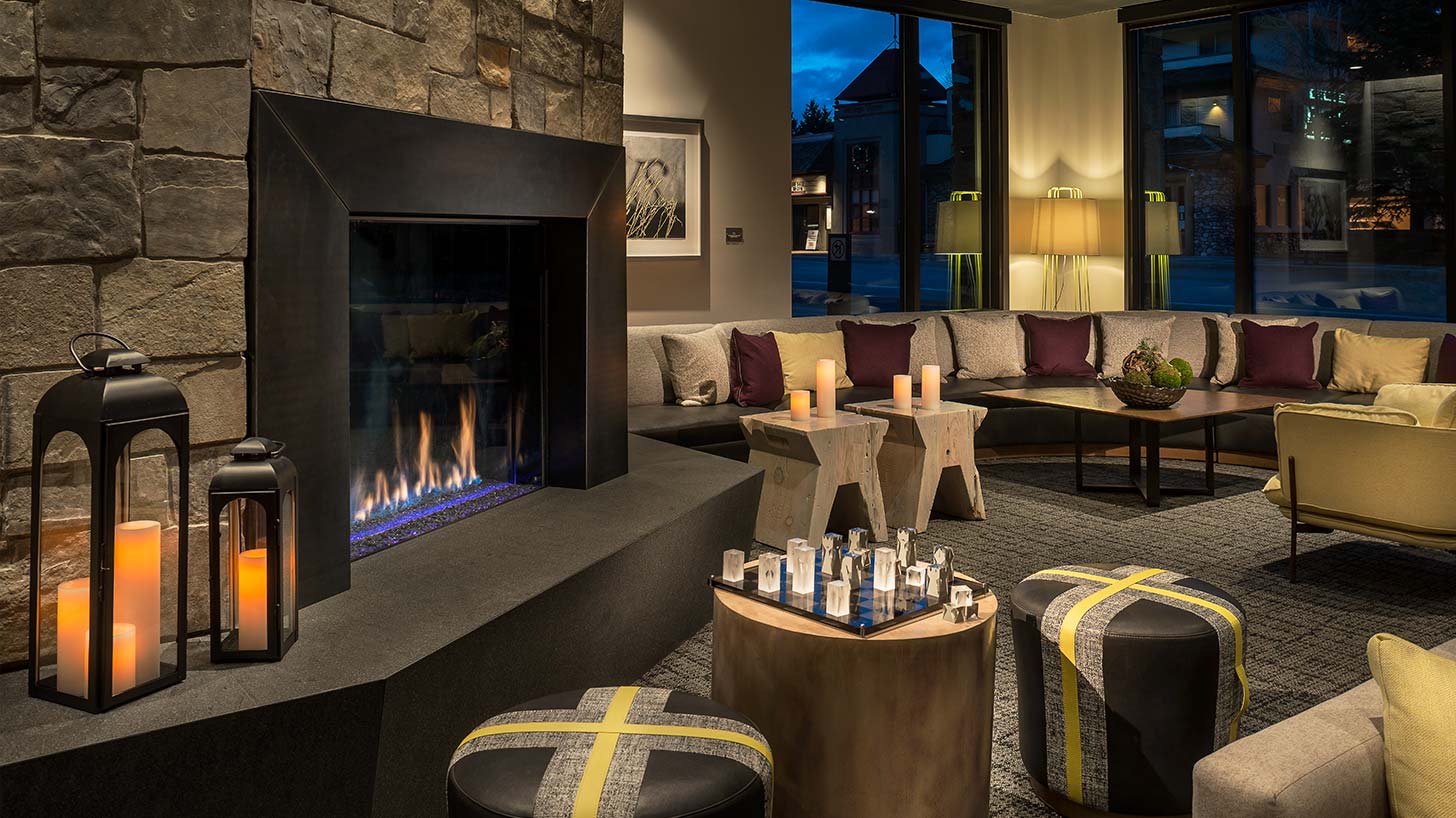 Fireplace in Lounge at Ketchum