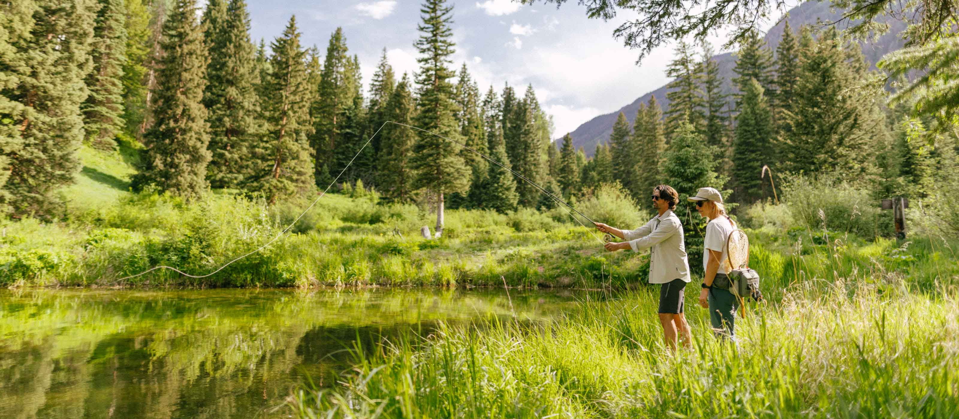 Man fly fishing